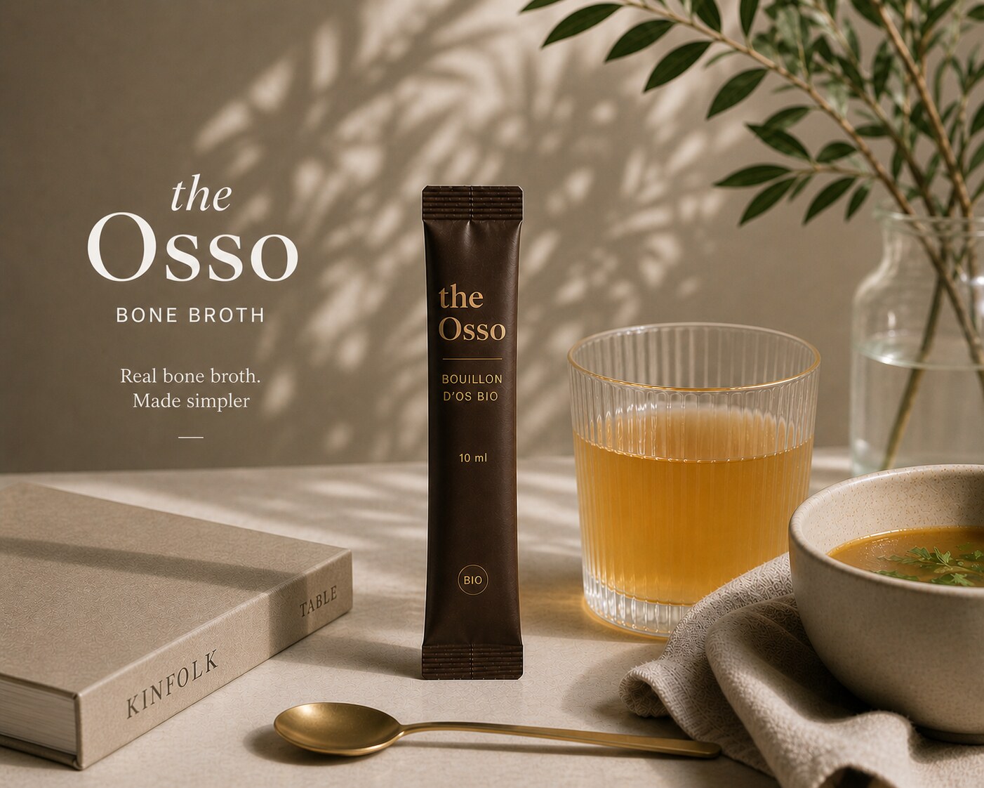 the Osso organic bone broth — slow-cooked, in a convenient stick format